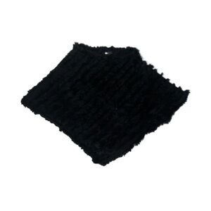 100% Rabbit Fur Chic Black Poncho